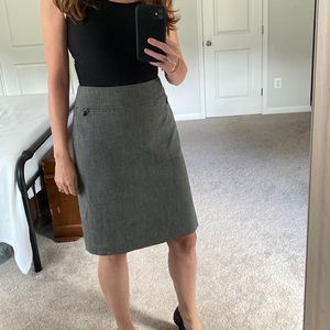 Apostrophe Twill Gray Pencil Skirt